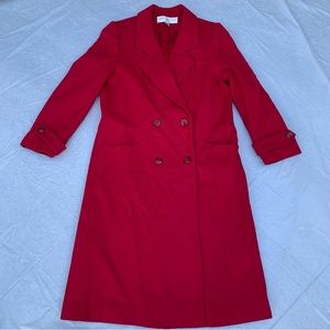 Vintage Bert Newman Petite Long Jacket Pea Coat 100% Wool Trench